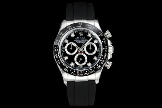 Rolex Daytona : Silver, Black face, black Dial