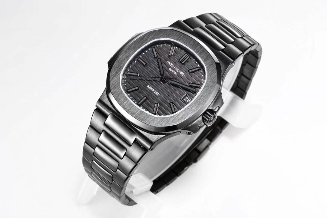 Patek Philippe Nautilus Bamford Edition 5711/1A : DLC Coated Matte Black Embossed Dial