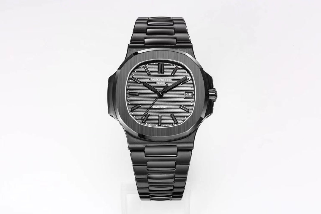 Patek Philippe Nautilus Bamford Edition 5711/1A : DLC Coated Matte Black Embossed Dial