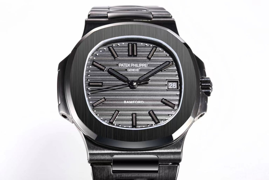Patek Philippe Nautilus Bamford Edition 5711/1A : DLC Coated Matte Black Embossed Dial