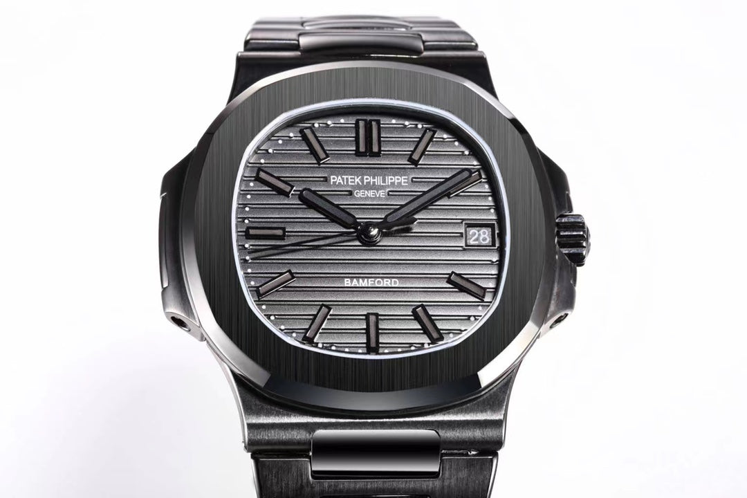 Patek Philippe Nautilus Bamford Edition 5711/1A : DLC Coated Matte Black Embossed Dial