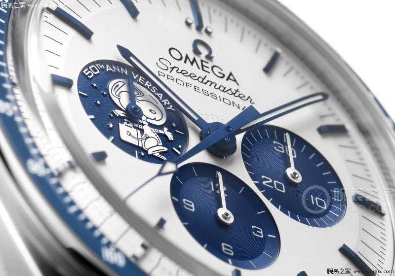 Omega Speedmaster 50th Anniversary 310.32.42.50.02.001 : Silver with Blue sub-dial "Silver Snoopy Award"