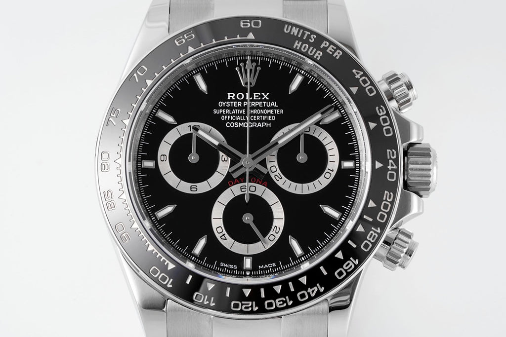 Rolex Cosmograph Daytona 126500LN : Black Dial “Reverse Panda”