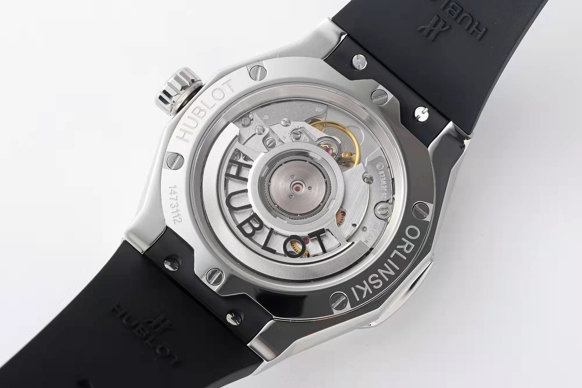 Hublot Classic Fusion Orlinski Titanium Pavé 550.NS.1800.RX.1604.ORL19 : Polished Faceted Black "Iced Out"