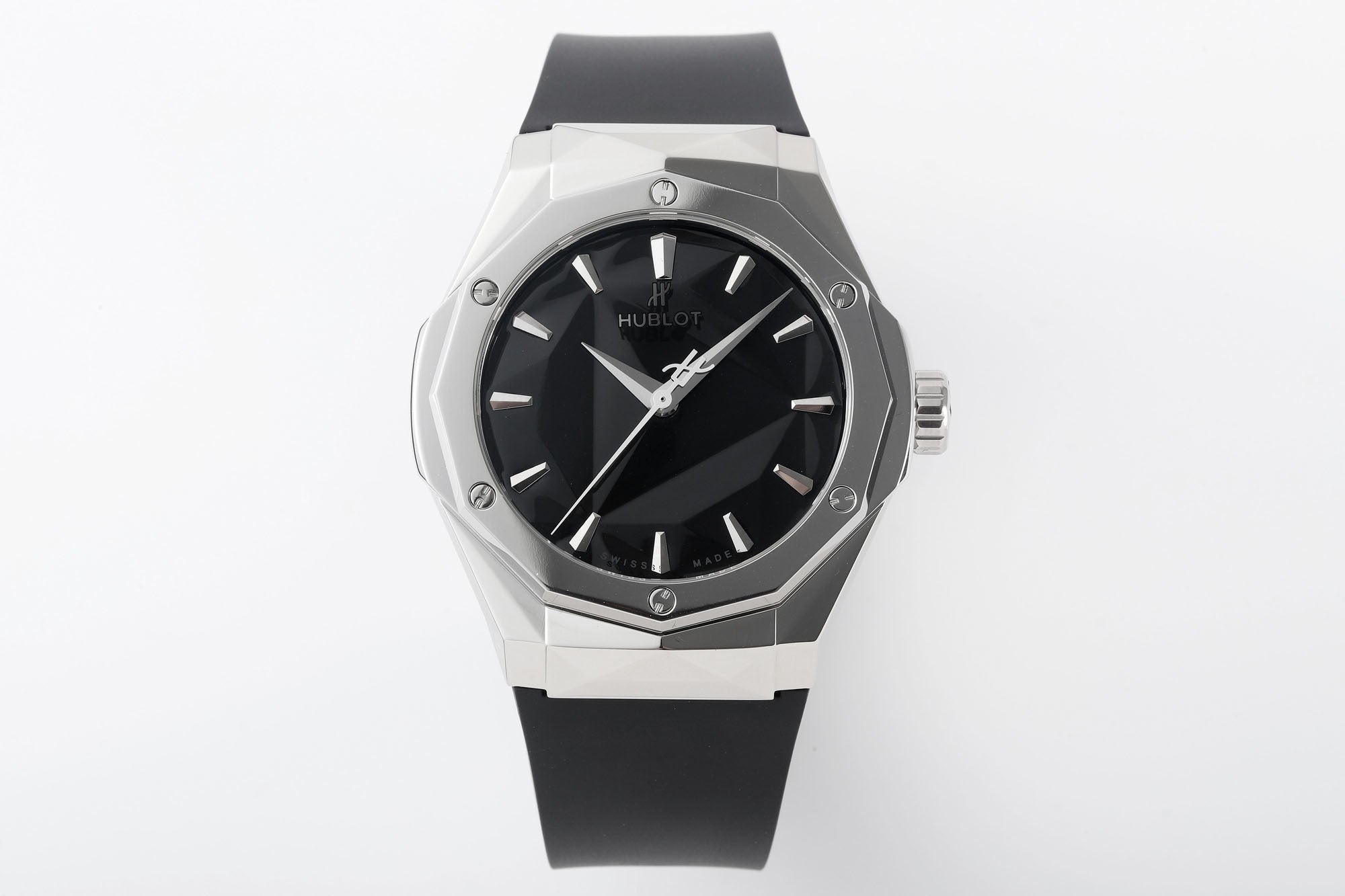Hublot Classic Fusion Orlinski Titanium Pavé 550.NS.1800.RX.ORL19 : Polished Faceted Black "The Orlinski"