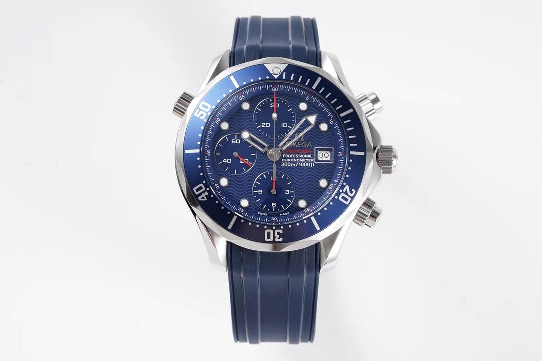 Omega Seamaster Diver 300M Chronograph 2599.80.00 : Blue Wave "James Bond Omega"