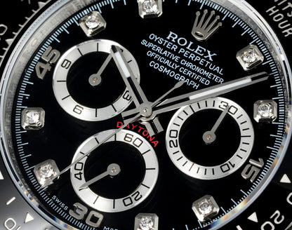 Rolex Daytona : Silver, Black face, black Dial