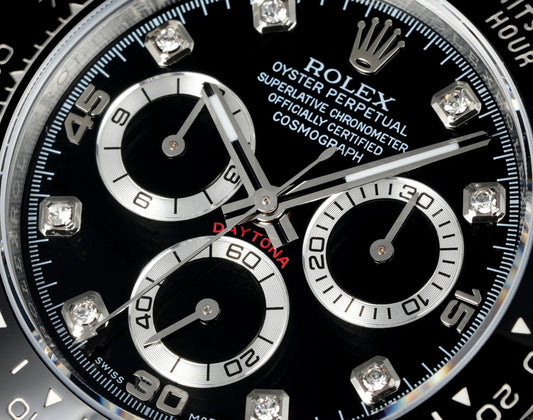 Rolex Daytona : Silver, Black face, black Dial