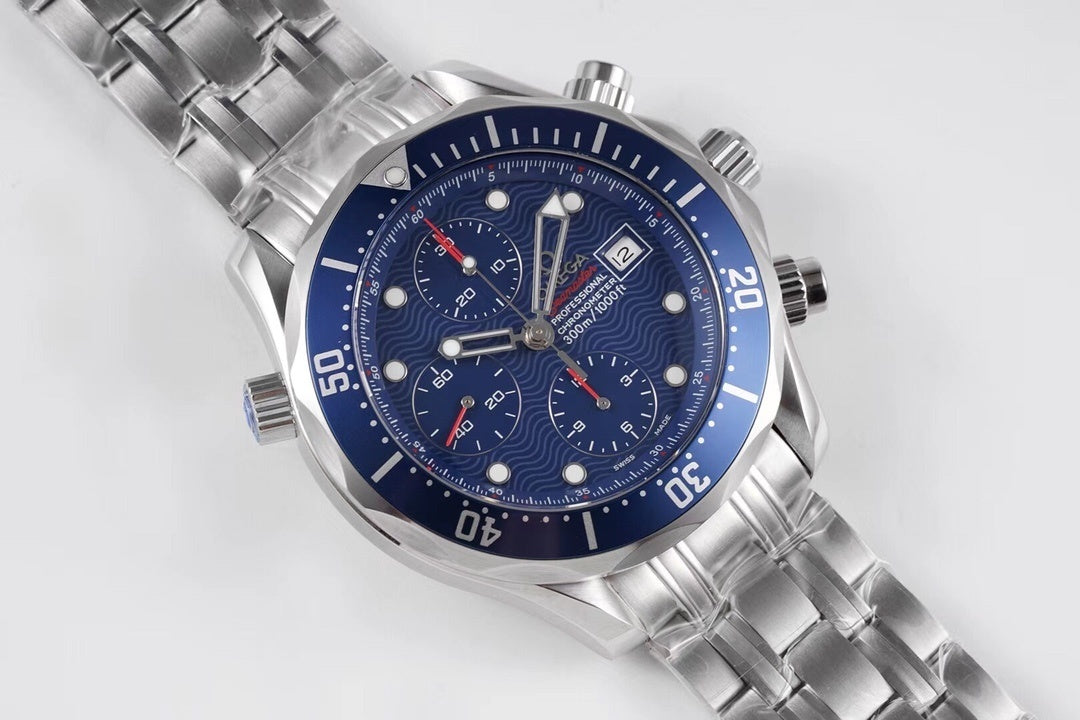Omega Seamaster Diver 300M Chronograph 2599.80.00 : Blue Wave "James Bond Omega"