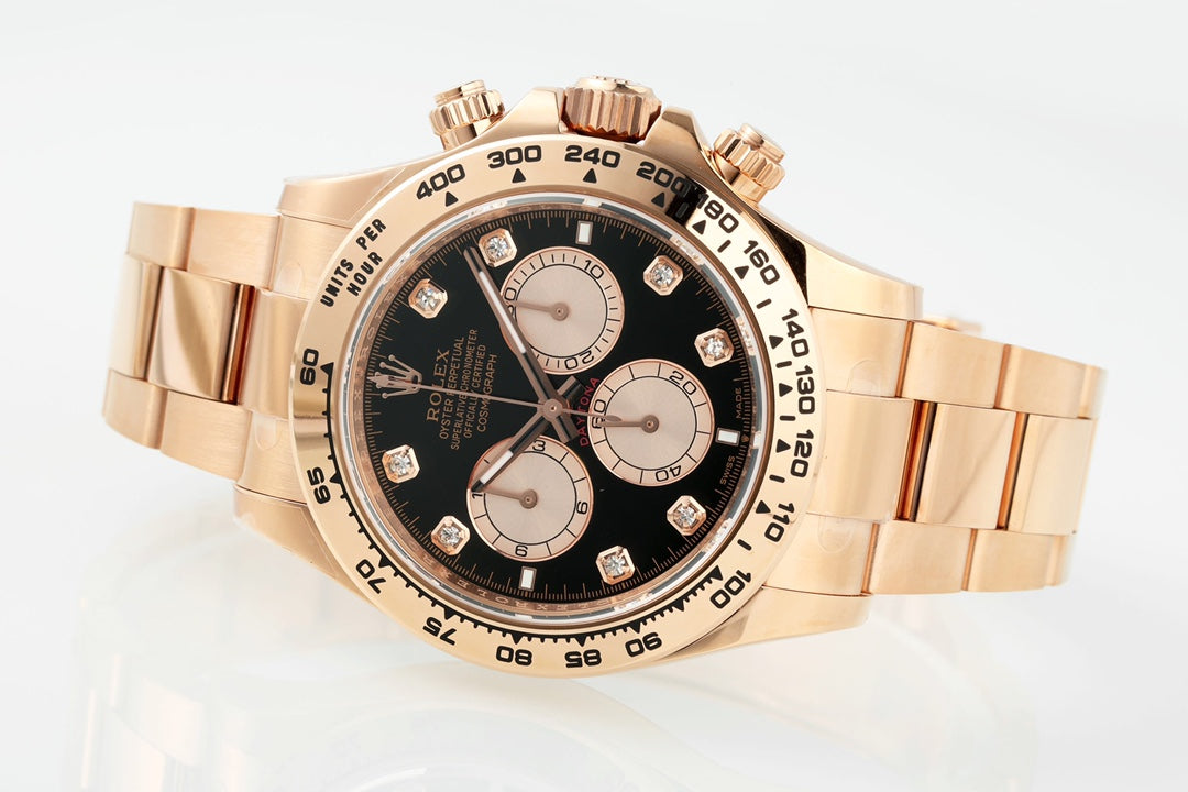 Rolex Daytona : Rose gold, Black face, Rose gold dial