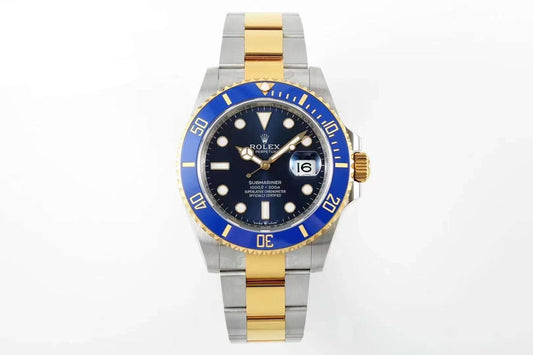 Rolex Submariner : Silver & gold , blue face, blue dial