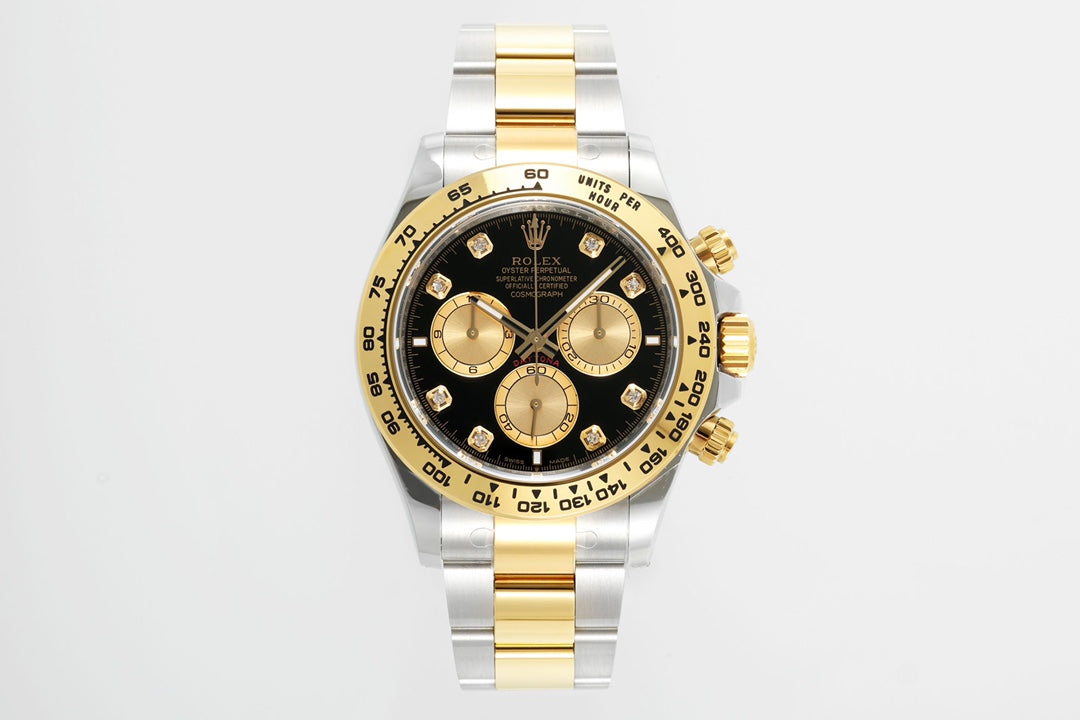 Rolex Cosmograph Daytona 116523 : Black Diamond Dial "Golden Eye"