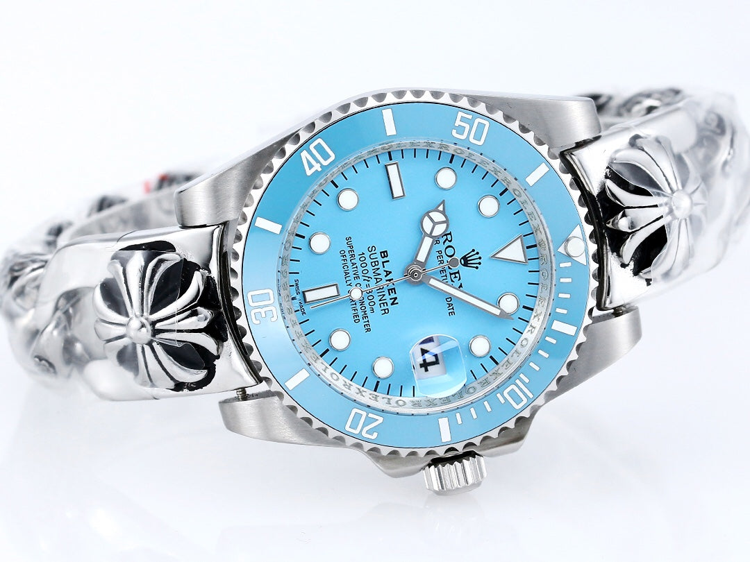 Rolex Submariner Date Blaken w/ Chrome Hearts bracelet 116610LN : Tiffany Blue