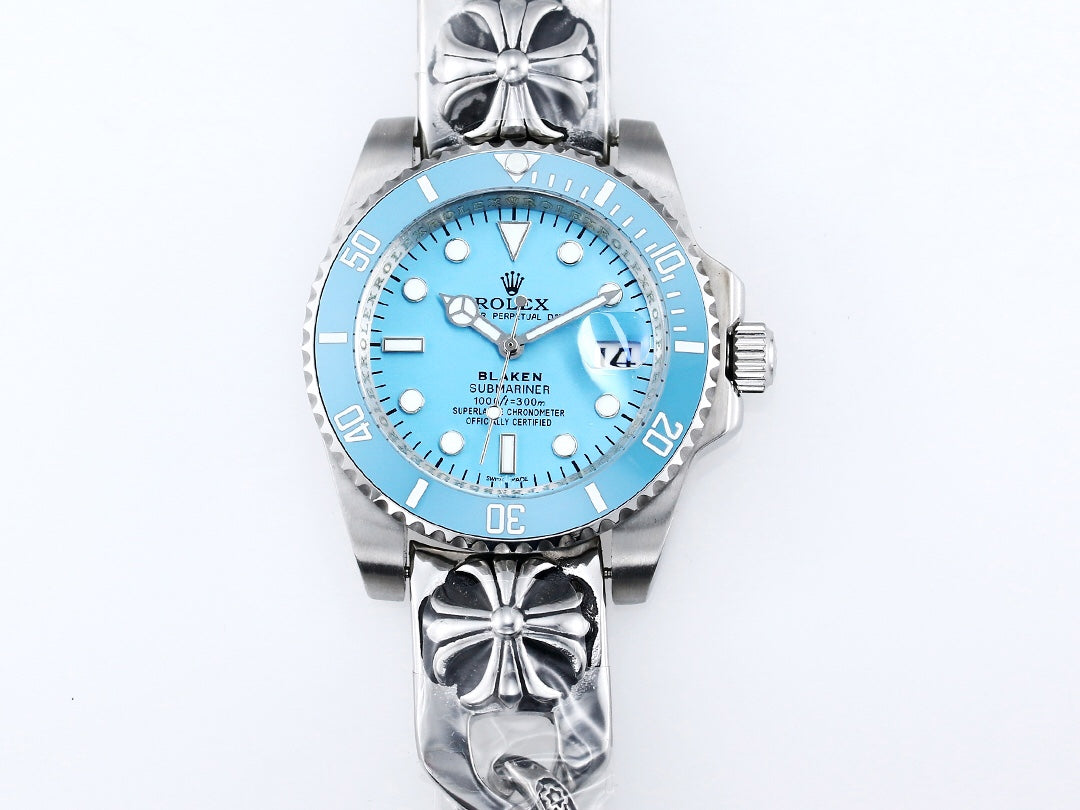 Rolex Submariner Date Blaken w/ Chrome Hearts bracelet 116610LN : Tiffany Blue