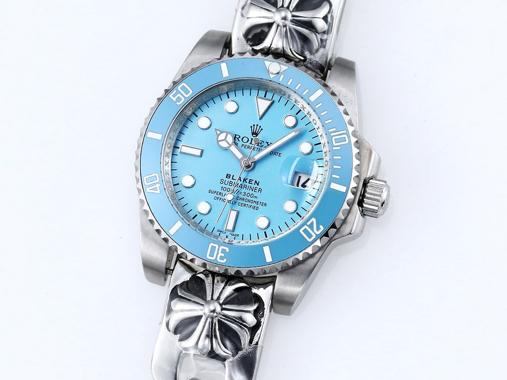 Rolex Submariner Date Blaken w/ Chrome Hearts bracelet 116610LN : Tiffany Blue