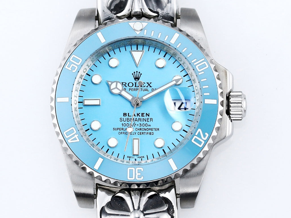Rolex Submariner Date Blaken w/ Chrome Hearts bracelet 116610LN : Tiffany Blue